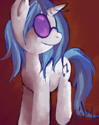 Size: 595x750 | Tagged: safe, artist:lilypaints, dj pon-3, vinyl scratch, pony, unicorn, g4, female, solo