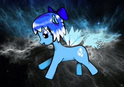 Size: 1280x894 | Tagged: safe, artist:kris110940, fairy, fairy pony, original species, pony, cirno, crossover, female, filly, foal, ponified, solo, touhou