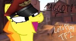 Size: 1231x669 | Tagged: safe, spitfire, g4, /mlp/ tf2 general, 1000 hours in ms paint, cp steel, soldier, soldier (tf2), team captain, team fortress 2