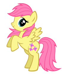 Size: 1490x1703 | Tagged: safe, fluttershy, rainbow dash, pegasus, pony, g4, official, blind bag, blind bag fluttershy, blind bag pony, female, not fluttershy, pink hair, pink mane, pink tail, rearing, recolor, simple background, solo, spread wings, stock vector, tail, teal eyes, toy, transparent background, vector, wings, wrong mane, yellow body, yellow coat, yellow fur, yellow pony, yellow wings