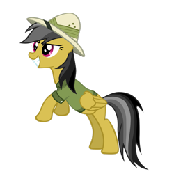 Size: 2449x2449 | Tagged: safe, artist:theaceofspadez, daring do, pegasus, pony, g4, female, folded wings, full body, grin, high res, hooves, mare, simple background, smiling, solo, tail, transparent background, vector, wings