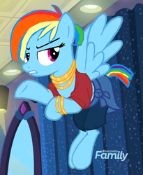 Size: 520x634 | Tagged: safe, artist:anonymous, edit, edited screencap, screencap, rainbow dash, valley glamour, pegasus, pony, fake it 'til you make it, g4, bracelet, clothes, cropped, female, flying, frown, gold, jewelry, lidded eyes, mare, midriff, mirror, necklace, rainbow dash always dresses in style, shirt, shorts, solo
