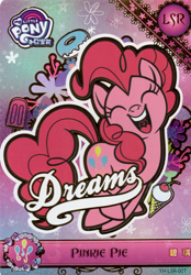Size: 2808x4032 | Tagged: safe, pinkie pie, earth pony, pony, g4, official, card, female, kayou, mare, merchandise, my little pony logo, solo, text, trading card