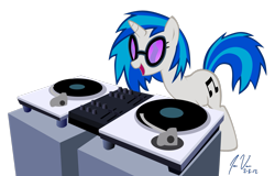 Size: 3061x1959 | Tagged: safe, artist:epic-panda17, dj pon-3, vinyl scratch, pony, unicorn, g4, female, mare, open mouth, simple background, transparent background