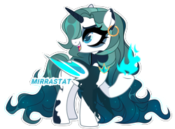 Size: 3243x2405 | Tagged: safe, artist:mirrastat, oc, oc only, alicorn, bat pony, bat pony alicorn, pony, base used, bat pony oc, bat wings, ear piercing, earring, eyelashes, female, high res, horn, jewelry, makeup, mare, open mouth, piercing, pyromancy, simple background, smiling, solo, transparent background, wings