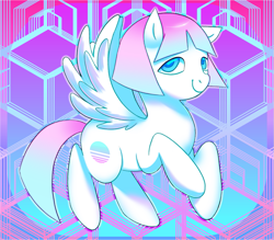 Size: 1553x1363 | Tagged: safe, artist:relighted, oc, earth pony, pegasus, pony, aesthetics, colorful, female, flying, mare, vaporwave