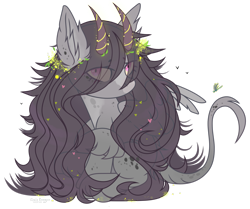 Size: 2681x2237 | Tagged: safe, artist:strangle12, oc, oc only, pony, bust, ear fluff, eye clipping through hair, female, high res, horns, mare, simple background, solo, transparent background, wings