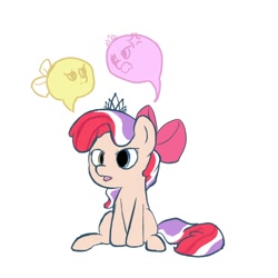 Size: 2250x2250 | Tagged: safe, artist:felldeal, apple bloom, diamond tiara, earth pony, pony, g4, female, filly, foal, fusion, heterochromia, high res, simple background, solo, white background