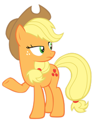 Size: 2121x2828 | Tagged: safe, artist:lcpsycho, applejack, earth pony, pony, g4, applejack's hat, cowboy hat, female, hat, high res, mare, raised hoof, simple background, solo, transparent background, vector