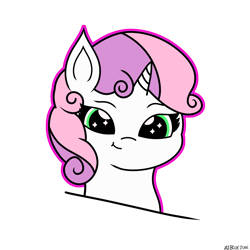 Size: 2048x2048 | Tagged: safe, artist:msbluejune, sweetie belle, pony, unicorn, g4, cute, diasweetes, female, filly, foal, high res, simple background, solo, transparent background