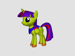 Size: 1200x900 | Tagged: safe, artist:magicalpony2099, oc, oc only, oc:magicalpony, alicorn, pony, 3d, 3d model, 3d pony creator, alicorn oc, clothes, female, horn, scarf, simple background, transparent background, wings