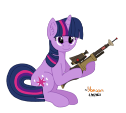 Size: 1233x1117 | Tagged: safe, artist:bloonacorn, twilight sparkle, pony, unicorn, g4, /mlp/ tf2 general, simple background, solo, team fortress 2, transparent background, twilight sniper, unicorn twilight