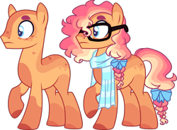 Size: 2933x2161 | Tagged: safe, artist:kurosawakuro, oc, oc only, earth pony, pony, clothes, glasses, high res, male, offspring, parent:pinkie pie, parent:sunburst, scarf, simple background, solo, stallion, transparent background