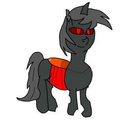 Size: 753x746 | Tagged: safe, artist:tobythechangeling, oc, oc only, oc:tobythechangeling, changeling, insect, changeling oc, cute, drawing, gray mane, red changeling, red eyes, simple background, solo, white background