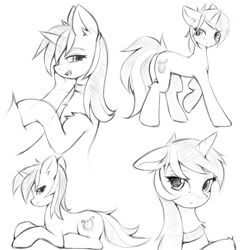 Size: 933x933 | Tagged: safe, artist:fajeh, lyra heartstrings, human, pony, unicorn, g4, collar, hand, happy, human on pony petting, monochrome, petting, simple background, sketch, white background