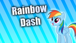 Size: 1920x1080 | Tagged: safe, artist:awesomebrony, rainbow dash, pegasus, pony, g4, 20% cooler, abstract background, blue background, cool, desktop, desktop background, female, smiling, solo, wallpaper
