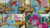 Size: 1280x720 | Tagged: safe, edit, edited screencap, editor:quoterific, screencap, bon bon, caramel, cherry berry, comet tail, pinkie pie, rainbow dash, sweetie drops, alicorn, earth pony, pegasus, pony, g4, season 7, secrets and pies, eyes closed, female, floppy ears, food, male, mare, open mouth, pie, ponyville town hall, smiling, stallion, text