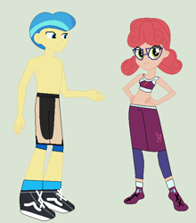 Size: 562x640 | Tagged: safe, artist:matthewjabeznazarioa, alizarin bubblegum, ivory, ivory rook, human, equestria girls, g4, crossover, duo, duo male and female, exeron fighters, exeron outfit, female, male, martial arts kids, martial arts kids outfit, simple background