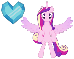 Size: 1306x1036 | Tagged: safe, alternate version, artist:westrail642fan, princess cadance, alicorn, pony, g4, bipedal, concave belly, crystal heart, simple background, slender, solo, spread wings, thin, transparent background, westrail642fan's cadance template, wings