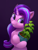 Size: 1194x1591 | Tagged: safe, artist:foxpit, phyllis, starlight glimmer, pony, unicorn, collaboration:choose your starlight, g4, collaboration, cute, female, glimmerbetes, hug, mare, plant, purple eyes, smiling, solo