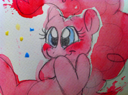 Size: 1280x956 | Tagged: safe, artist:kluzart, pinkie pie, earth pony, pony, g4, solo, traditional art, watercolor painting