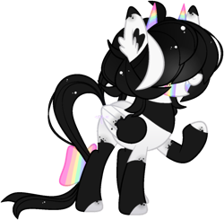 Size: 1094x1071 | Tagged: safe, artist:cafne, oc, oc only, pony, base used, ear fluff, female, hair over eyes, hoof polish, horns, mare, raised hoof, simple background, smiling, solo, transparent background, wings