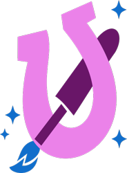Size: 509x690 | Tagged: safe, artist:starryshineviolet, jazz hooves, g5, my little pony: tell your tale, cutie mark, cutie mark only, horseshoes, no pony, paintbrush, simple background, stars, transparent background