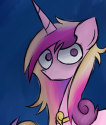 Size: 517x611 | Tagged: safe, artist:alandisc, princess cadance, alicorn, pony, canterlot wedding 10th anniversary, a canterlot wedding, g4, abstract background, alternate hairstyle, bust, eyelashes, eyes open, female, looking at you, messy mane, no pupils, solo