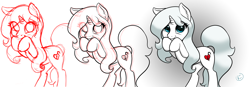 Size: 6500x2250 | Tagged: safe, artist:nimaru, oc, oc:heartsong, pony, unicorn, female, mare, sketch, solo