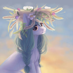 Size: 1900x1900 | Tagged: safe, artist:pessadie, oc, oc only, earth pony, pony, earth pony oc, female, flower, flower in hair, mare, solo