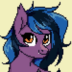 Size: 500x500 | Tagged: artist needed, safe, artist:albatrossonest, oc, oc only, oc:stormy night, bat pony, pony, :p, animated, bust, commission, gif, heart, pixel art, solo, tongue out, ych result
