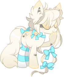 Size: 1099x1306 | Tagged: safe, artist:cafne, oc, oc only, earth pony, pony, base used, bow, clothes, ear fluff, earth pony oc, eyelashes, eyes closed, female, hair bow, mare, raised hoof, simple background, smiling, socks, solo, striped socks, transparent background
