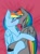 Size: 662x900 | Tagged: safe, artist:aepp, rainbow dash, oc, oc:dark rainbow, pegasus, pony, g4, bed, blushing, canon x oc, colored wings, commission, cuddling, darsh, duo, eyes closed, female, kissing, male, mare, multicolored wings, pegasus oc, rainbow wings, sexy, stallion, straight, wings, ych result