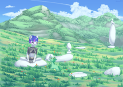 Size: 4961x3508 | Tagged: safe, artist:aurorarhythm, oc, anthro, bsm, mountain, scenery