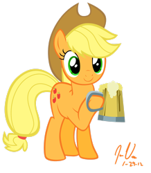 Size: 2286x2624 | Tagged: safe, artist:epic-panda17, applejack, earth pony, pony, g4, the super speedy cider squeezy 6000, applejack's hat, cider, cowboy hat, cute, female, hat, high res, jackabetes, mare, simple background, solo, transparent background, vector