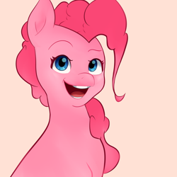 Size: 2000x2000 | Tagged: safe, artist:pascal571, pinkie pie, earth pony, pony, g4, bust, high res, open mouth, open smile, portrait, simple background, smiling, solo