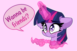 Size: 3000x2000 | Tagged: safe, artist:nekro-led, twilight sparkle, alicorn, pony, blushing, bust, cute, ears back, eyebrows, fingers together, glowing, glowing horn, hand, horn, magic, magic hands, simple background, solo, sparkles, speech bubble, text, twilight sparkle (alicorn), 👉👈