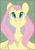 Size: 841x1200 | Tagged: safe, artist:melodylibris, fluttershy, pegasus, pony, g4, blushing, bust, chest fluff, cute, daaaaaaaaaaaw, eyebrows, female, full face view, green background, grin, hooves to the chest, looking up, mare, shyabetes, simple background, smiling, solo, spread wings, wings