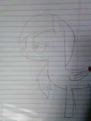 Size: 2448x3264 | Tagged: safe, artist:f3st1ve, oc, oc only, oc:orange, pegasus, pony, female, high res, lined paper, mare, pegasus oc, solo, traditional art