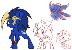 Size: 2388x1668 | Tagged: safe, artist:steelsoul, pony, goggles, male, ponified, running, sonic the hedgehog, sonic the hedgehog (series)