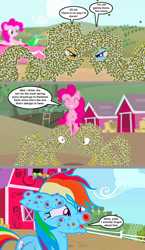 Size: 1136x1961 | Tagged: safe, artist:silverbuller, edit, edited screencap, screencap, applejack, gummy, pinkie pie, rainbow dash, campfire tales, castle mane-ia, g4, comic, screencap comic