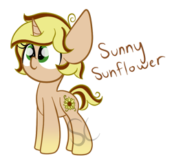 Size: 805x758 | Tagged: safe, artist:sugarcloud12, oc, oc only, oc:sunny sunflower, pony, unicorn, female, filly, foal, simple background, solo, white background