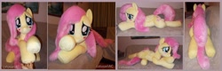 Size: 7416x2360 | Tagged: safe, artist:calusariac, fluttershy, pegasus, pony, g4, butt, fluttershy plushie, irl, life size, photo, plot, plushie, solo