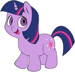 Size: 1667x1598 | Tagged: safe, artist:relighted, twilight sparkle, pony, unicorn, g4, baby, baby pony, colored, female, filly, filly twilight sparkle, flat colors, foal, mare, simple background, solo, unicorn twilight, white background, young, younger