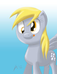 Size: 1020x1320 | Tagged: safe, artist:kingjnar, derpy hooves, pegasus, pony, g4, solo, tongue out