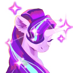 Size: 2000x2000 | Tagged: safe, artist:dearmary, starlight glimmer, pony, unicorn, collaboration:choose your starlight, bust, collaboration, crying, eyes closed, portrait, simple background, solo, white background