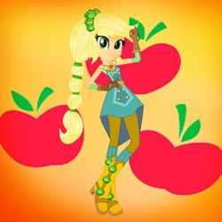 Size: 800x800 | Tagged: safe, applejack, human, equestria girls, g4, crystal guardian, lowres, sleeveless, solo