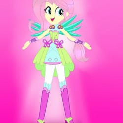 Size: 800x800 | Tagged: safe, fluttershy, human, equestria girls, g4, crystal guardian, female, lowres, sleeveless, solo