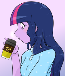 Size: 640x740 | Tagged: safe, artist:batipin, sci-twi, twilight sparkle, human, equestria girls, g4, coffee cup, cup, female, solo