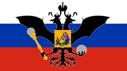 Size: 1024x576 | Tagged: safe, artist:tsaritsaluna, princess luna, queen chrysalis, bird, eagle, g4, alternate history, flag, russia, russian empire